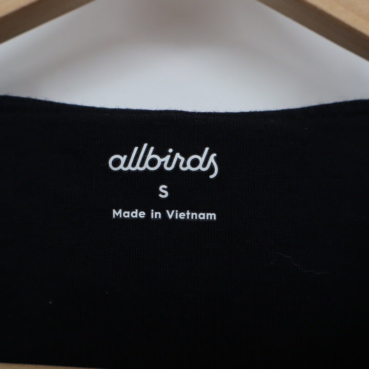 allbirds Black Ribbed Racerback Crop Tank Top Size S Made in Vietnam Carbon