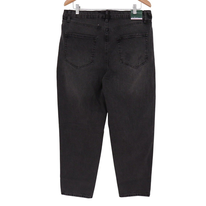 Wild Fable Black Wash High Rise Tapered Jeans Distressed Size 14