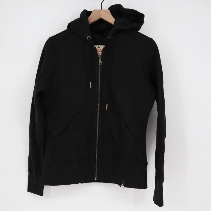 American Giant Women Black Cotton Full Zip Hoodie Sweatshirt Size M