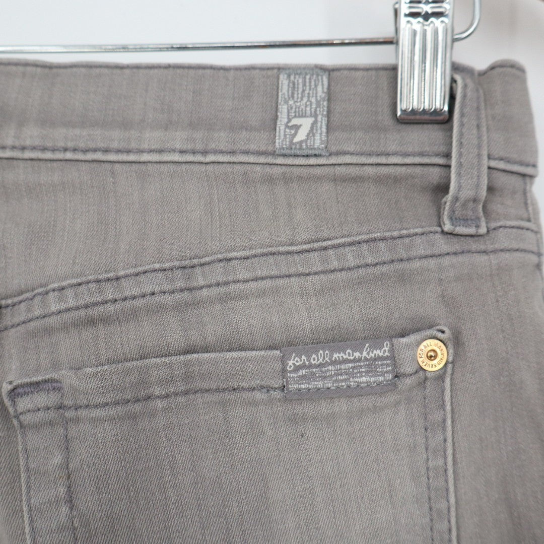 7 For All Mankind Jeans Women 28 Gray Denim Cotton Stretch The Skinny Leg Travel
