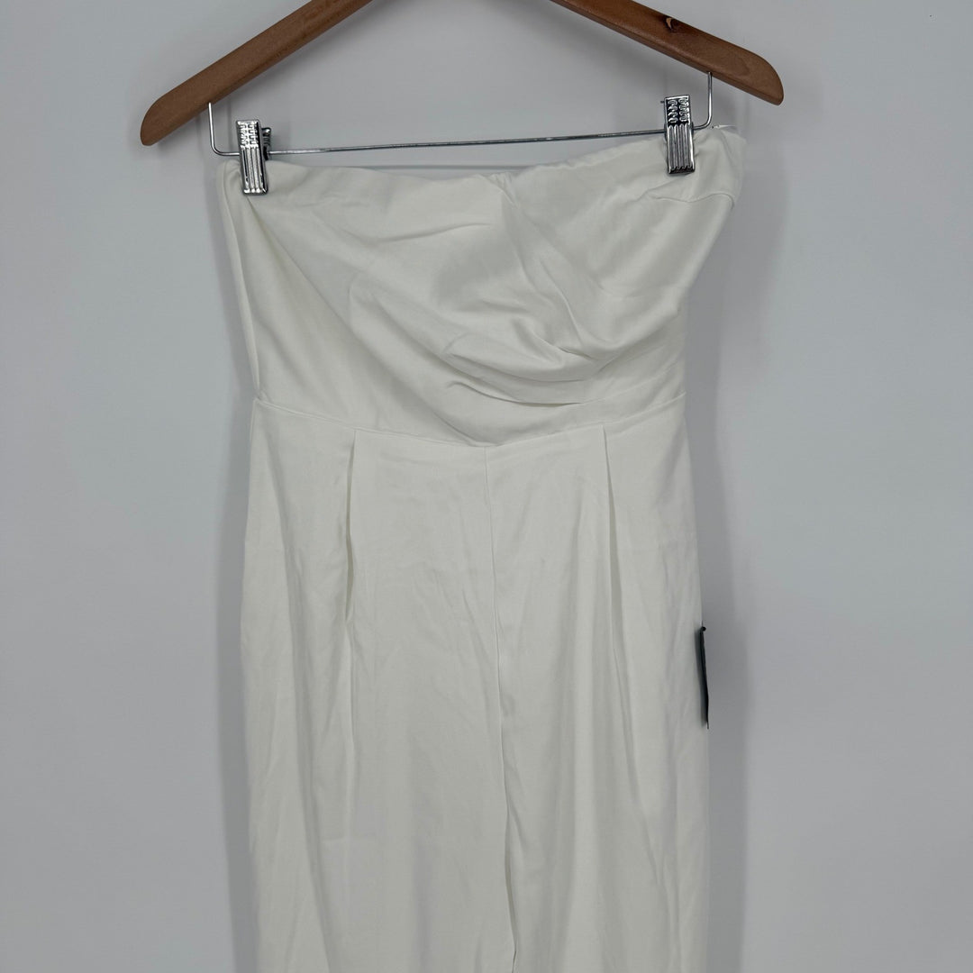 Lulus Beloved Bliss Ivory Strapless Slim Leg Bow Jumpsuit Size S
