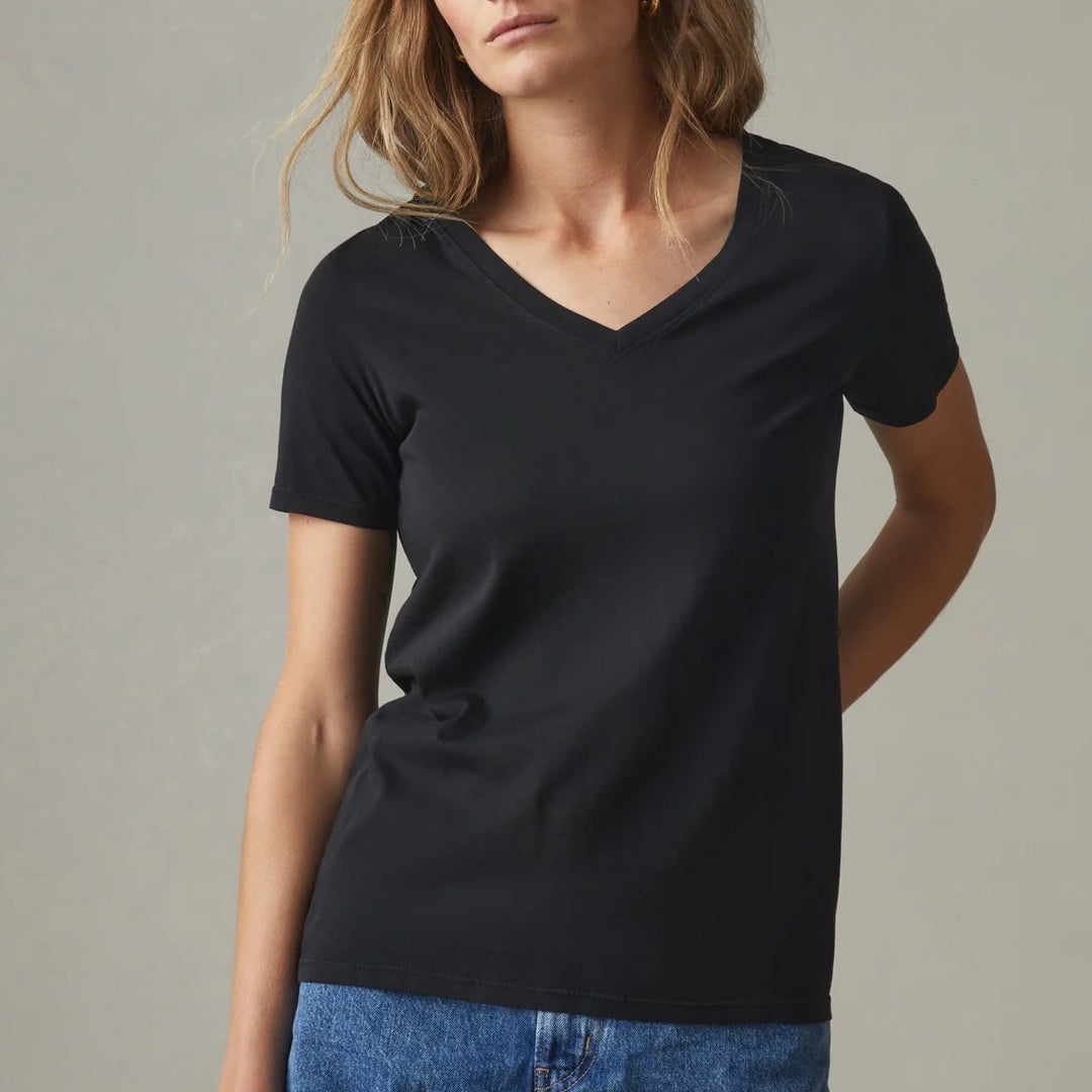 American Giant Classic V Neck T Shirt Black Made in USA Size L