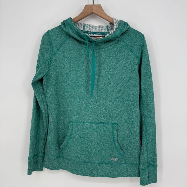 Avia Women's Activewear Hoodie Sweatshirt Green Pullover Thumb Hole Size Large
