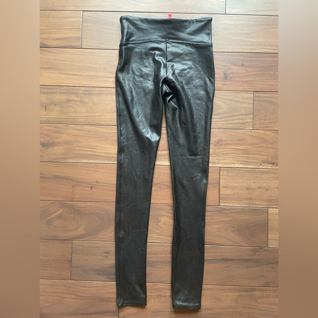 Spanx Shaping Faux Leather Leggings Size XS