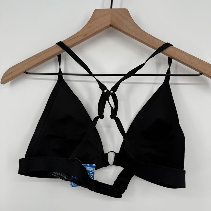 Free People Black Criss Cross Ring Detail Triangle Bralette Top
