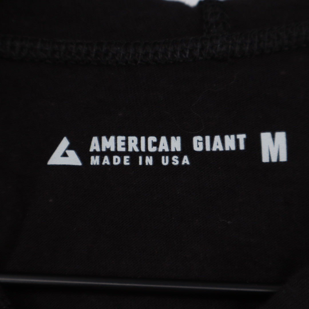 American Giant Full Zip Hoodie Black Made in USA Lightweight Size M