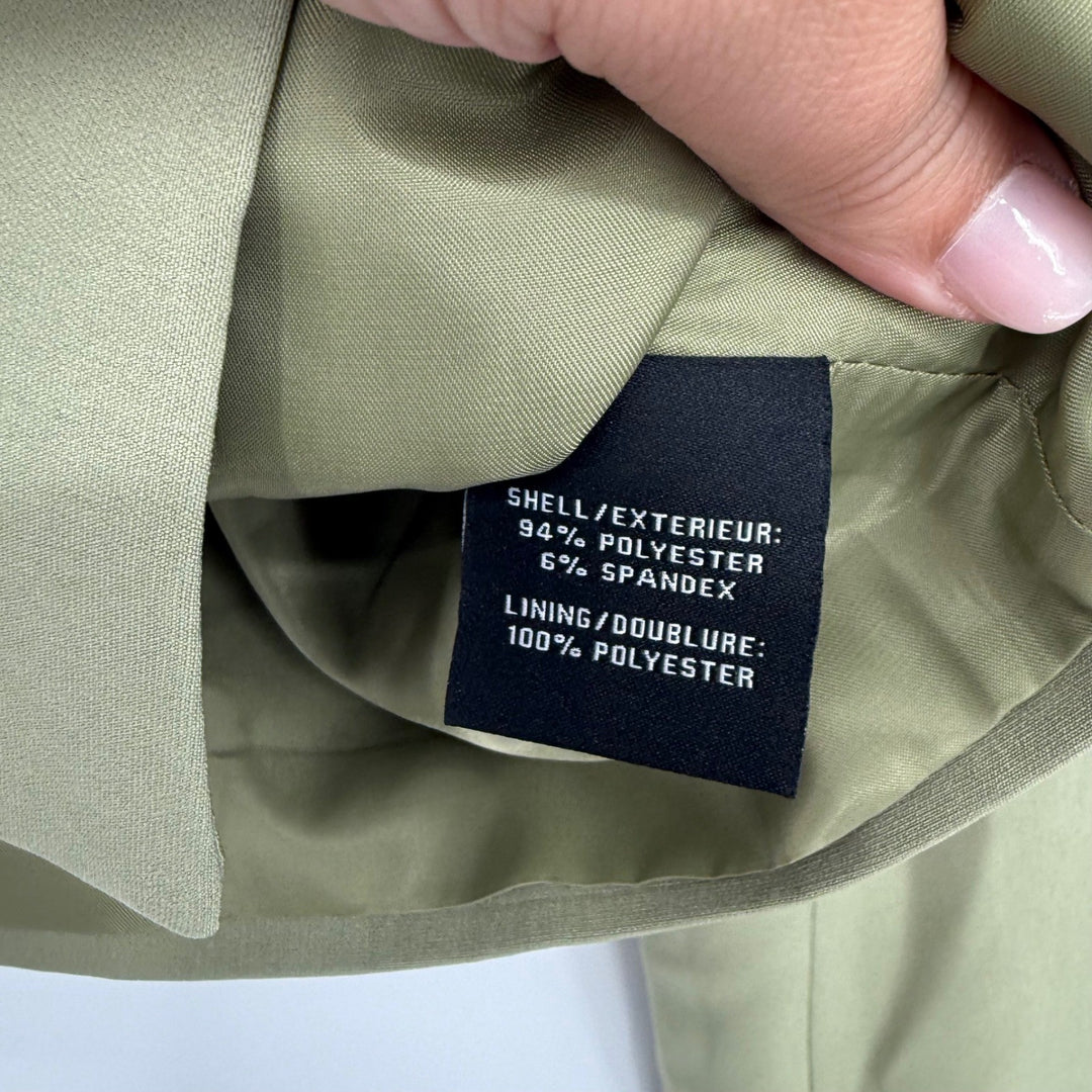 7 For All Mankind Cropped Blazer Jacket Career Casual Olive Green Size M