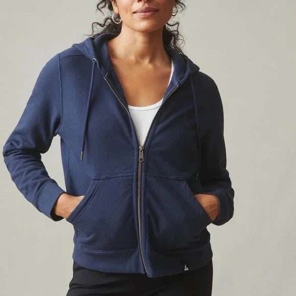 American Giant Relaxed Classic Full Zip Oxford Blue Cotton XS Hoodie Made in USA