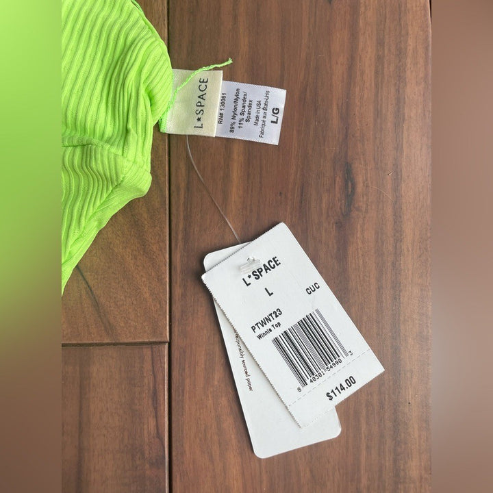 L space Pointelle Rib Winnie Bikini Top Size L