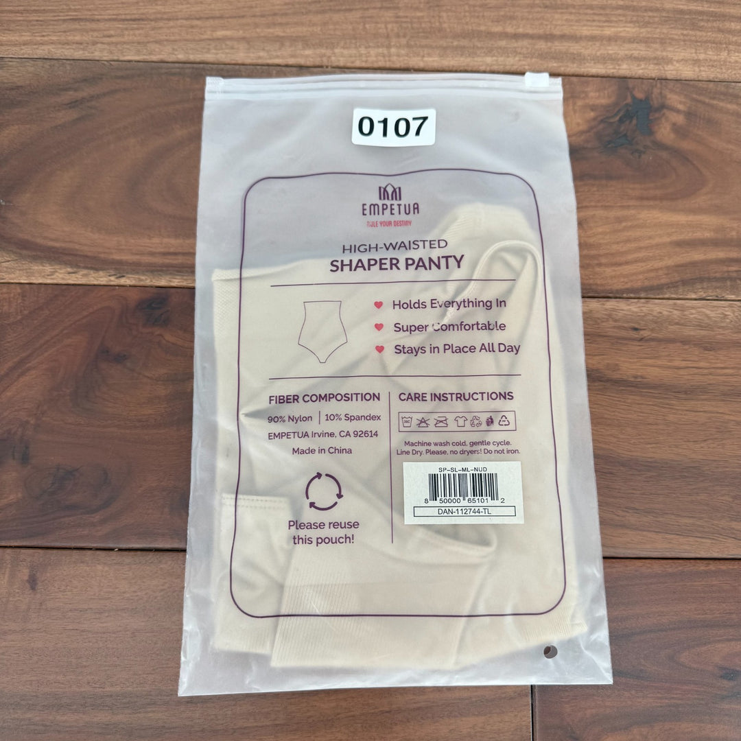 Shapermint Empetua High Waisted Shaper Panty Womens M/L Nude Stretch Shapewear