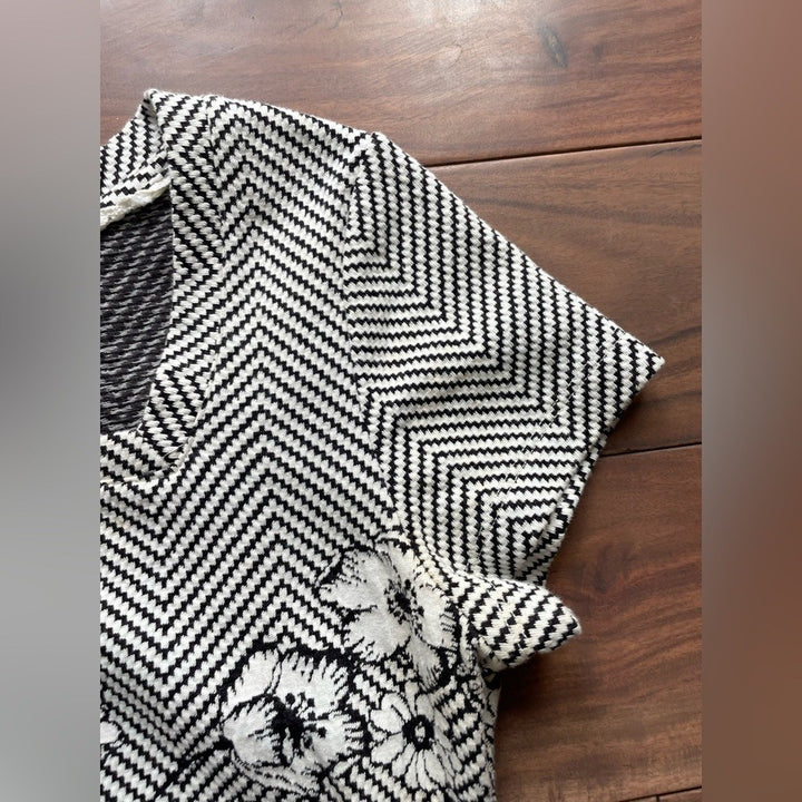 Anthropologie Maeve hellebore Floral Knit Blouse Size XS