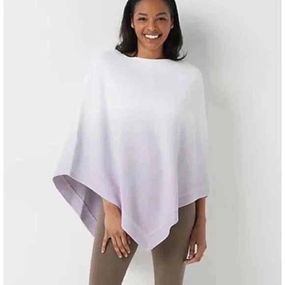 Barefoot Dreams CozyChic Ultra Lite Ocean Breeze Poncho Womens Soft Violet Ombre