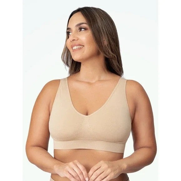 Truekind Everyday Throw-On Wireless Bralette XL Beige NWT Comfort Bra