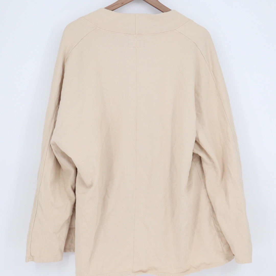 American Giant Shawl Collar Cardigan Beige Cotton Made in USA Size M