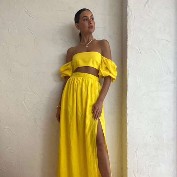 Rumer Delphine Linen Crop Top Size XXS