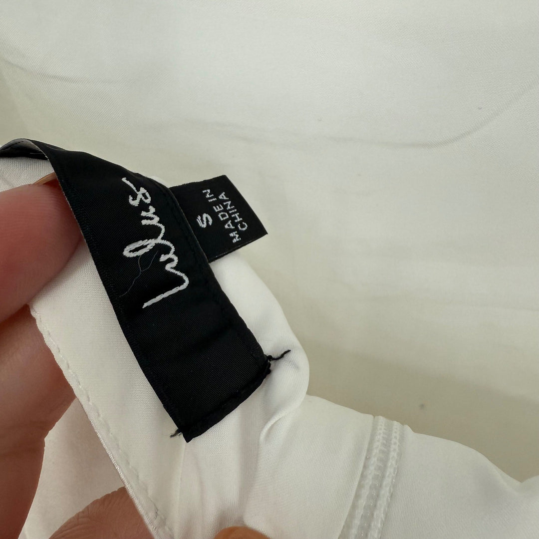 Lulus Precious Enchantment White Satin Floral Puff Sleeve Mini Dress Size S