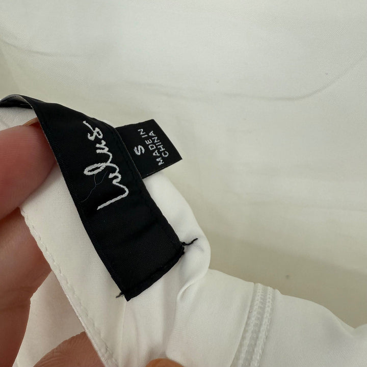 Lulus Precious Enchantment White Satin Floral Puff Sleeve Mini Dress Size S