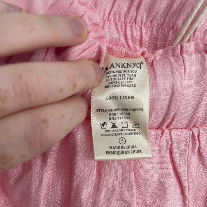 BLANKNYC Womens Flying Solo Pink Linen Blend Elastic Waist Shorts