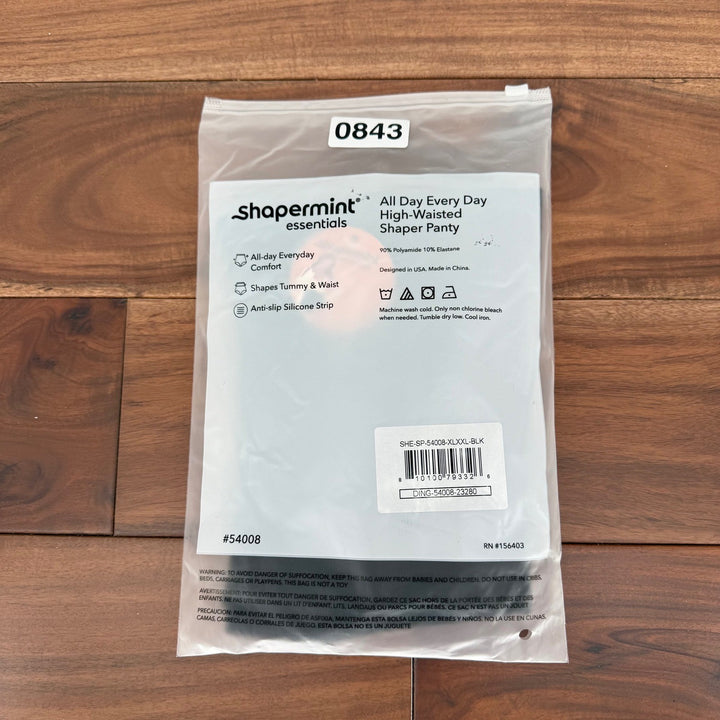 Shapermint Essentials All Day Every Day High Waisted Shaper Panty XL/XXL Black