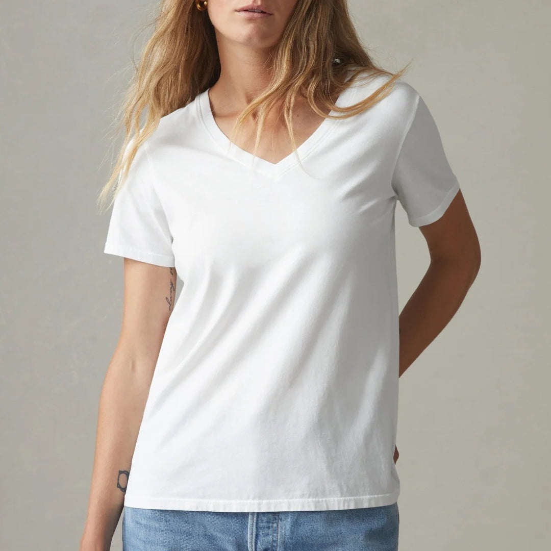 American Giant Women's Classic Cotton V-Neck Tee Size S Made in USA