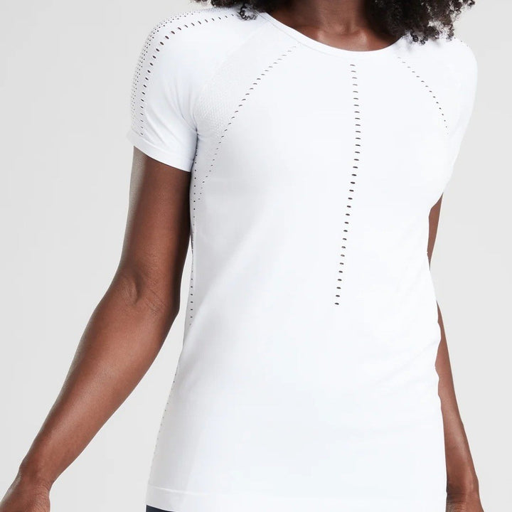 Athleta Foothill Seamless Tee White Women's Size S