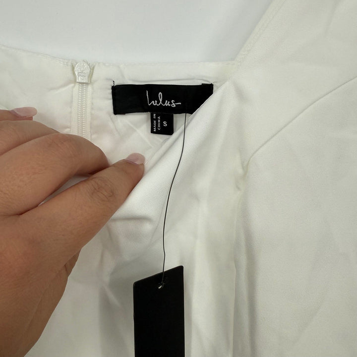 Lulus Your Sweetie White Tie-Strap Mini Dress Size S