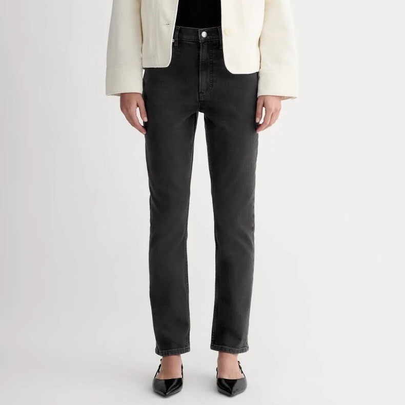 Everlane The Original Cheeky Jean Organic Cotton Black Denim Crop Size 27