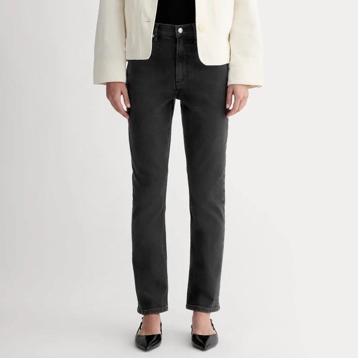 Everlane The Original Cheeky Jean Organic Cotton Black Denim Crop Size 27