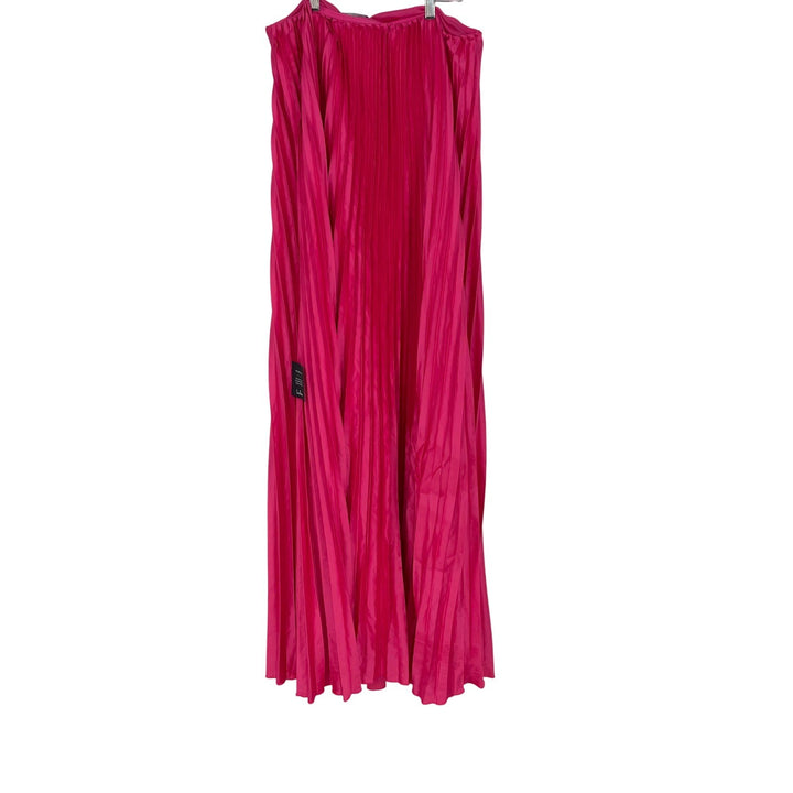 Lulus Strapless Pleated Maxi Dress Hot Pink XL