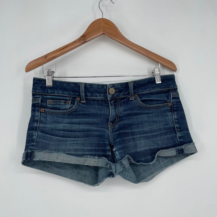 American Eagle Outfitters Womens Denim Cutoff Shorts Size 4 Blue Stretch Cuffed