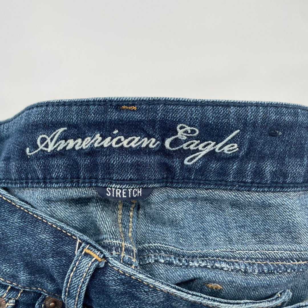 American Eagle Outfitters Womens Denim Cutoff Shorts Size 4 Blue Stretch Cuffed