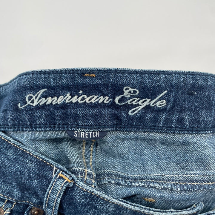 American Eagle Outfitters Womens Denim Cutoff Shorts Size 4 Blue Stretch Cuffed