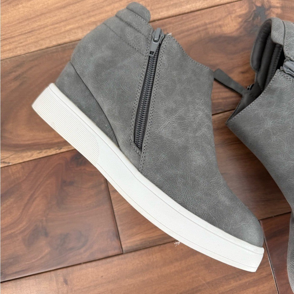 Dreams Pairs Women's Wedge Heel Ankle Boot Round Toe Size Zip Platforms Skeakers