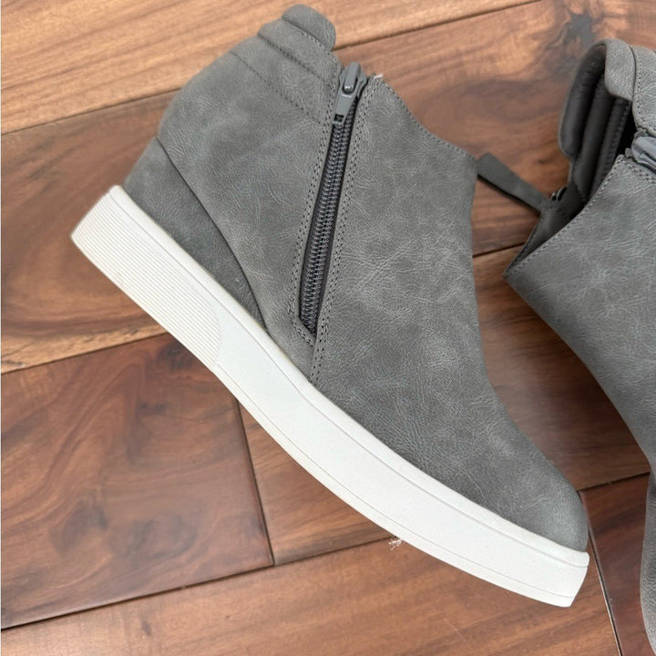 Dreams Pairs Women's Wedge Heel Ankle Boot Round Toe Size Zip Platforms Skeakers