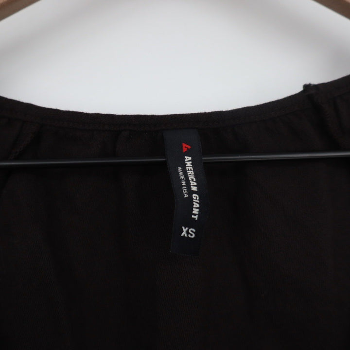 American Giant Black 3/4 Sleeve V Neck Cotton Top Women's XS Made in USA