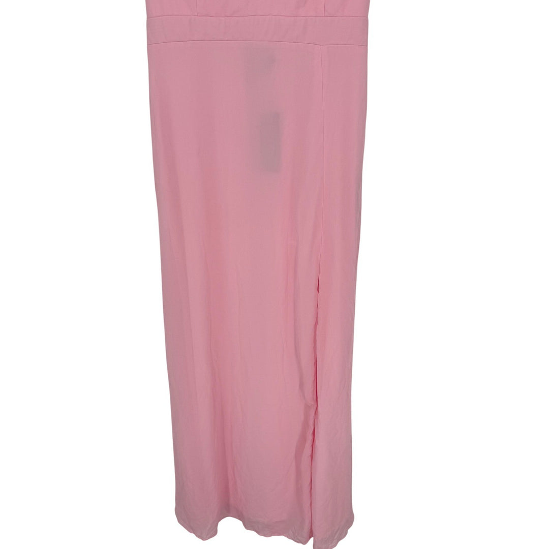 Lulus Simply Delightful Pink Tie-Back Flutter Sleeve Maxi Dress Size XL