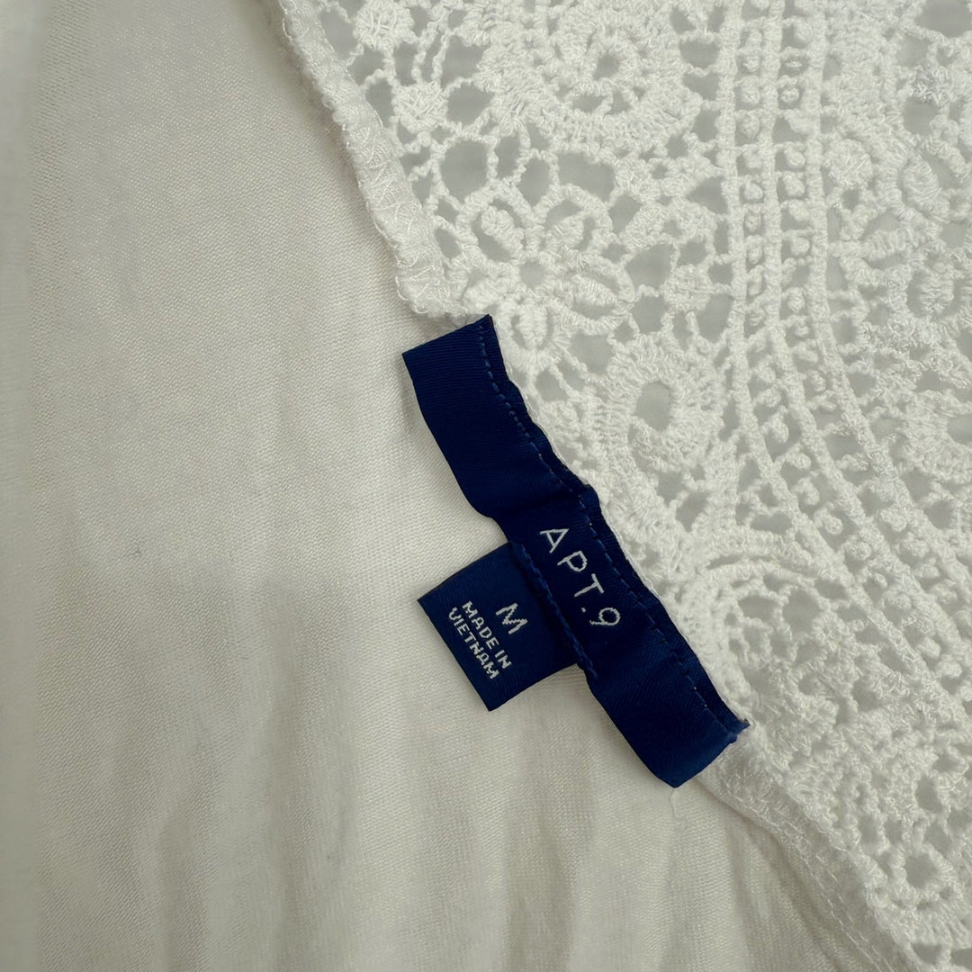 Apt 9 Crochet Open Front Short Sleeve Cardigan Top Size M