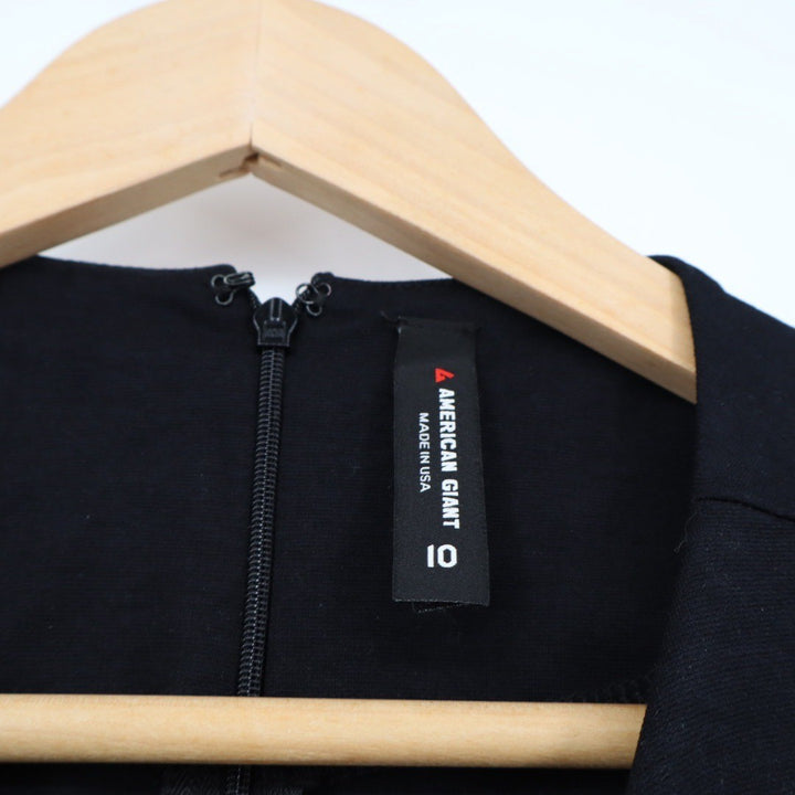 American Giant Black Sleeveless Sheath Midi Dress Size 10 Made in USA