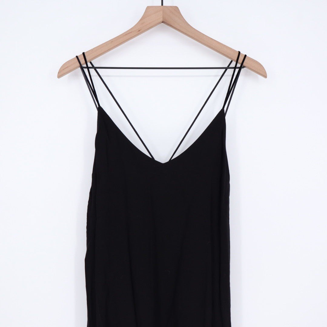 JOES JEANS Black Spaghetti Strap Maxi Dress Size L