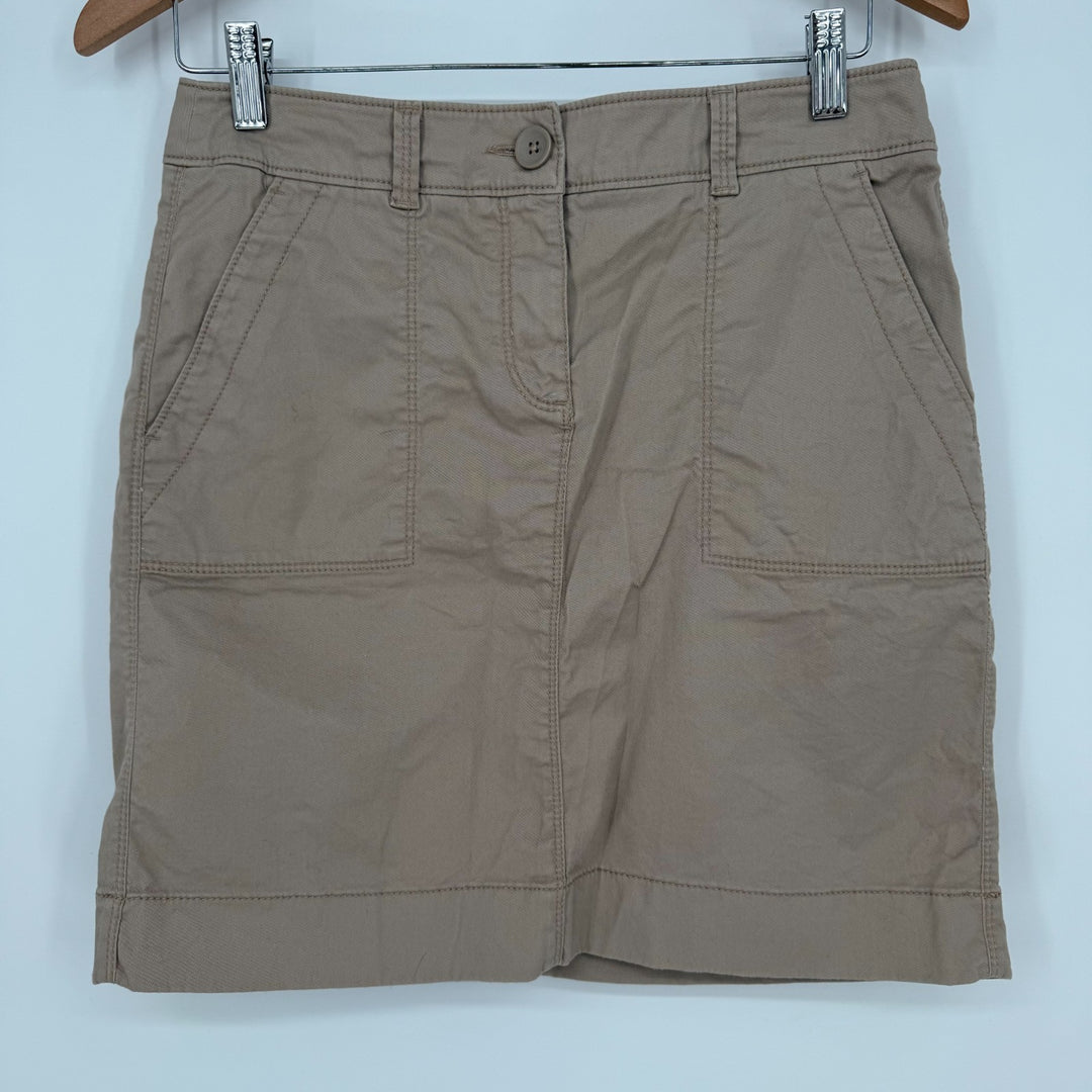 Loft Straight And Pencil Skirt Womens 2 Khaki Cotton Stretch Pockets Outdoor