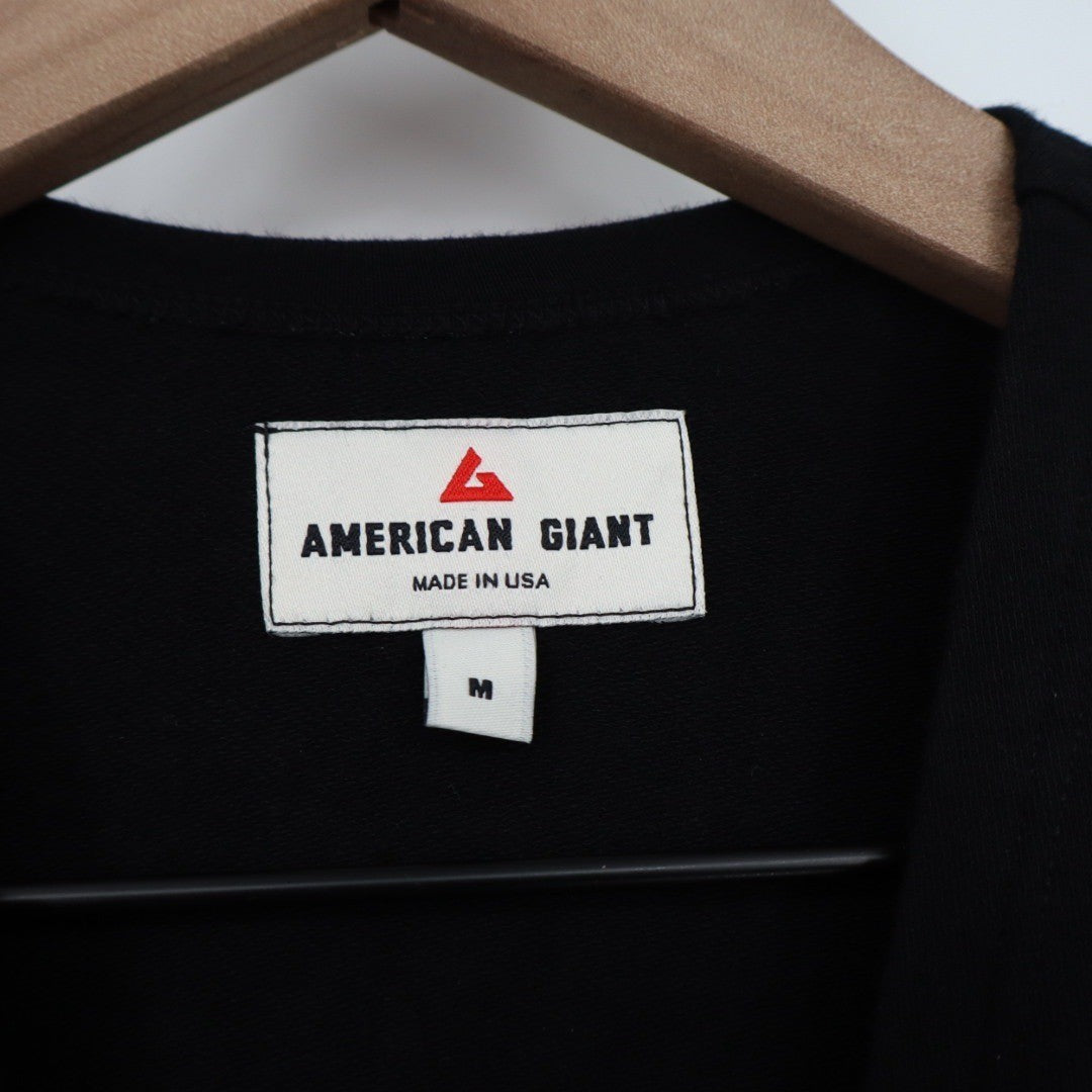 AMERICAN GIANT Black Wrap Knit Sweater Dress Long Sleeve Size M Made in USA