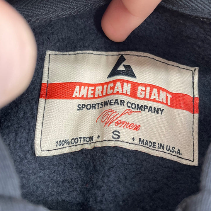 American Giant Women's Black Zip Up Hoodie Sweatshirt Full Zip Size S Cotton USA