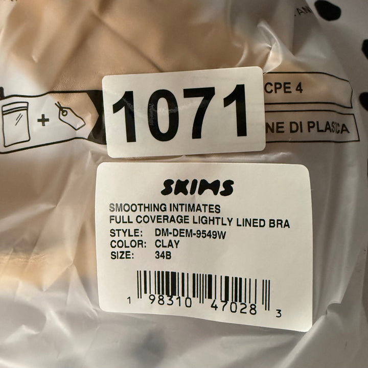 SKIMS Smoothing Intimates Full Coverage Lightly Lined Bra Clay 34B DM DEM 9549W