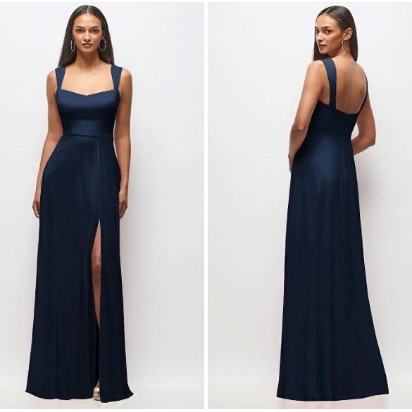 After Six Contoured Wide Strap Sweetheart Maxi Dress Midnight Size 10