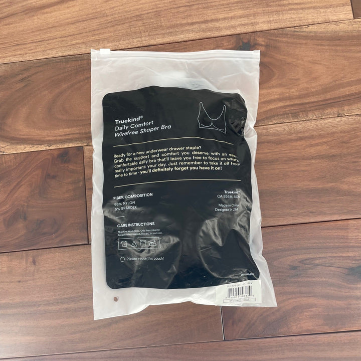 truekind Daily Comfort Wirefree Shaper Bra 4XL Black