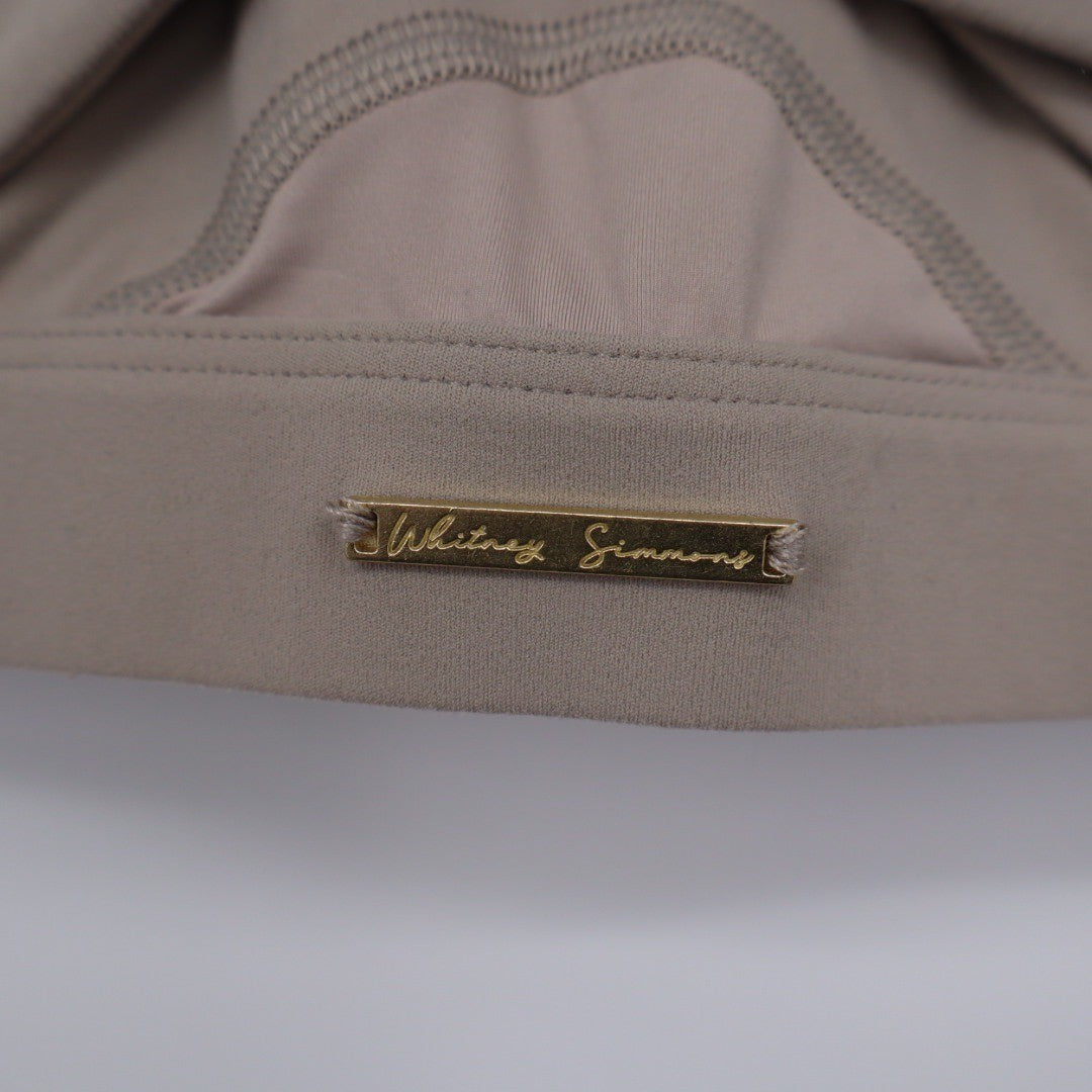 Gymshark Whitney Simmons Twist Front Sports Bra Taupe Medium Athletic