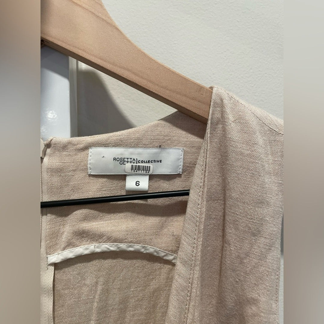 Rosetta Getty X RTR Oatmeal Apron Jumpsuit Size 6