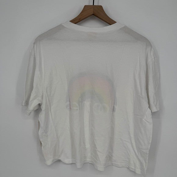 Bloomies Rainbow Graphic T Shirt Women's M Medium White Colorful Cute Tee