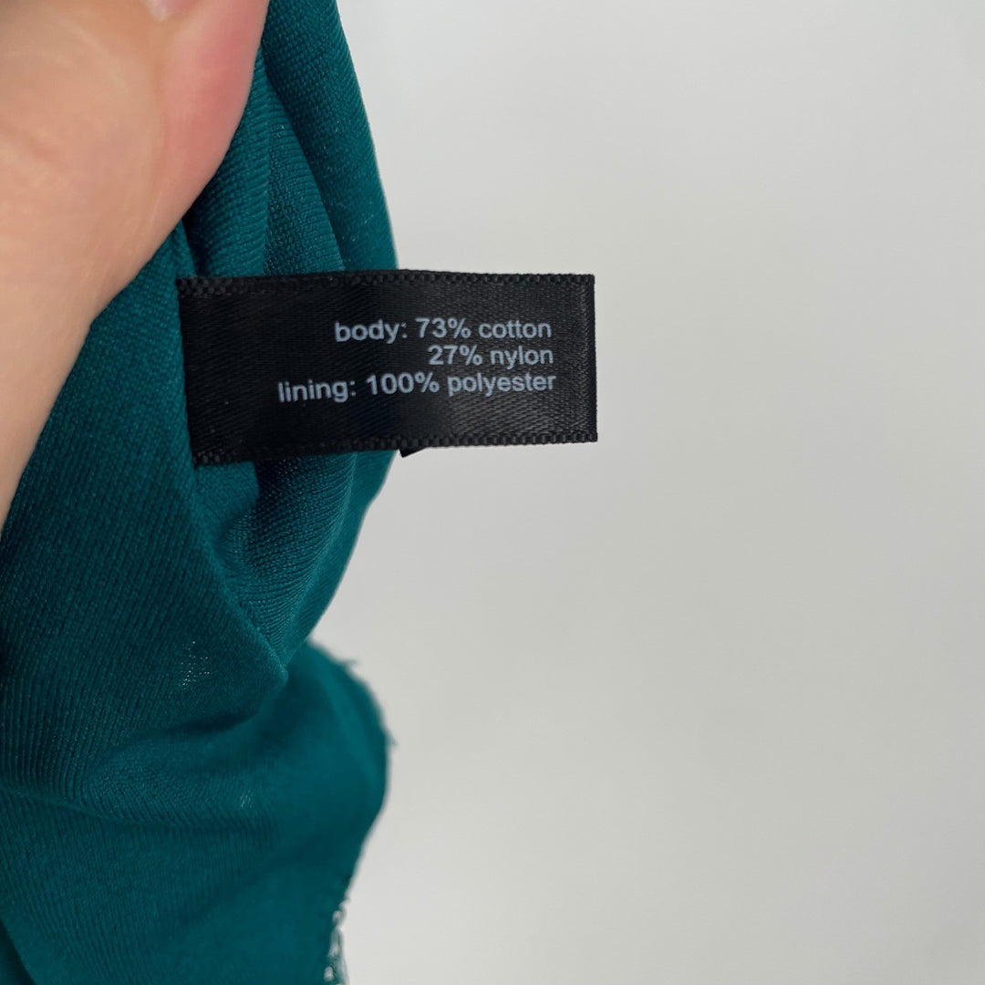 The Limited Teal Lace Peplum Cap Sleeve Top Size S