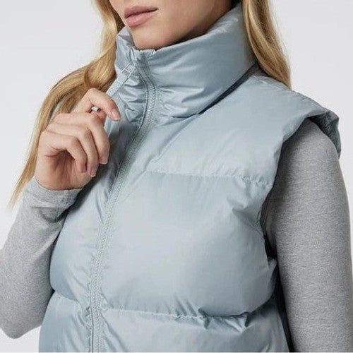 Vuori Women's Hillside Down Vest Puffer Gray Size L Full Zip Insulated